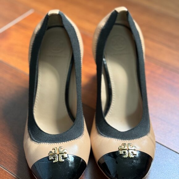 Tory Burch Jolie Pump Two-Tone Leather Sz 7 - Picture 2 of 7